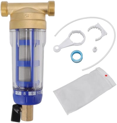 MTTproducts- Waterfilter Herbruikbaar - Voorfilter Huiswaterfilter - Spin Down Voorfilter - Sedimentwaterfilter - Goede Bescherming - Milieuvriendelijke Koperen Kop - Sedimentfilter