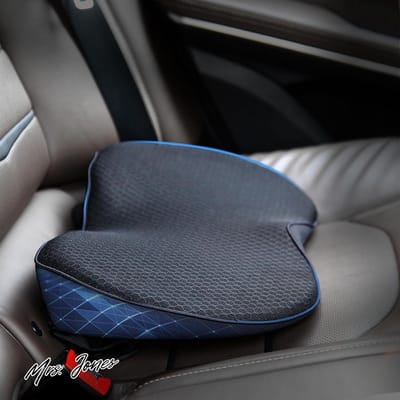 Mrs. Jones Wigkussen auto traagschuim zitkussen ergonomisch autostoelkussen lendenkussen pijnverlichting zitverhoging lendensteun bureaustoel zwart .