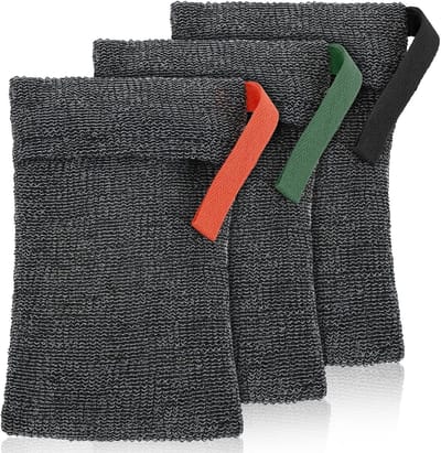 SnelShoppen - 3 Stuks Zeepzakjes voor Diepe Peeling - Nylon Peeling-Zeepzakjes - Ademend Douchespons - Sneldrogende Netzeephouder - Luffa-Schuimzeepso