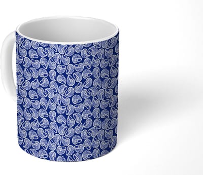 Mok - Koffiemok - Nostalgisch - Kust - Zee - Schelp - Blauw - Mokken - 350 ML - Beker - Koffiemokken - Theemok