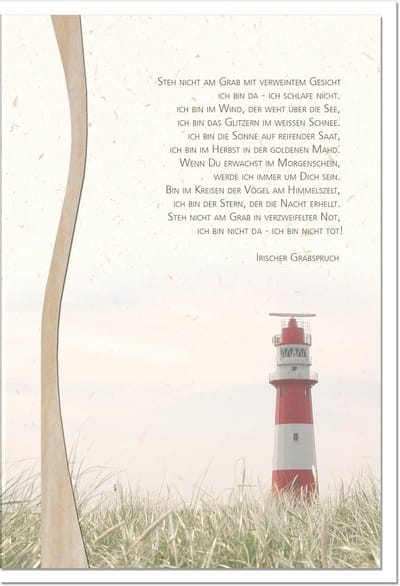 Extra Grote Rouwkaart met Vuurtorenmotief op Fotopapier (DIN A4)