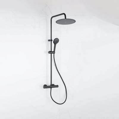 Adema Sparkle 2.0 regendoucheset - Met thermostaat - Hoofddouche 30cm - Handdouche 3 standen - Zwart