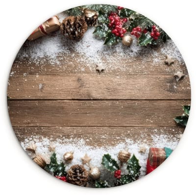 WallCircle® Wandcirkel 120x120 cm - Muurcirkel Kerstdecoratie - Geschenken - Hout - Veelkleurig - Muurdecoratie woonkamer - Wanddecoratie slaapkamer - Kamer decoratie accessoires - Ronde schilderijen XXL