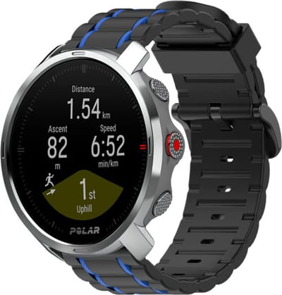 Strap-it Sport gesp bandje - geschikt voor Polar Grit X / Grit X Pro / Vantage M / M2 / V3 - zwart/blauw