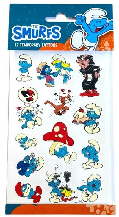 Smurfen tattoos/ wrijfplaatjes - 12 stuks