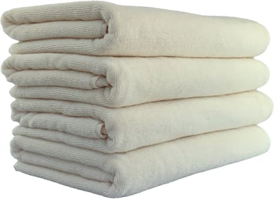 Biologische Badhanddoekenset - 70x140cm - 4 Stuks - 100% Katoen - GOTS & Vegan - Hotelkwaliteit - Ecru - De Linde Home