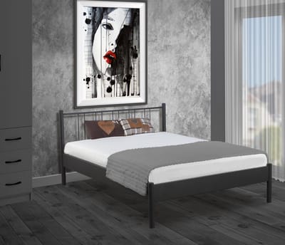 Bed Box Wonen Metaal bed Moon zwart 140x200 cm tweepersoons Design