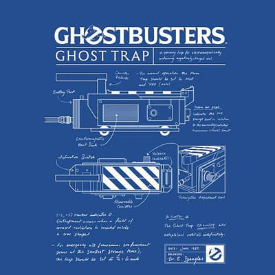Ghostbusters Ghost Trap Schematic Men's T-Shirt - Blue - S
