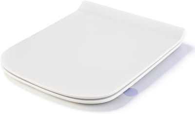 vierkant, ultradun, [kort], vierkante wc-bril met softclose-sluiting en snelsluiting voor eenvoudige reiniging, universeel voor vierkante toiletten, 42,5 x 34,5 cm