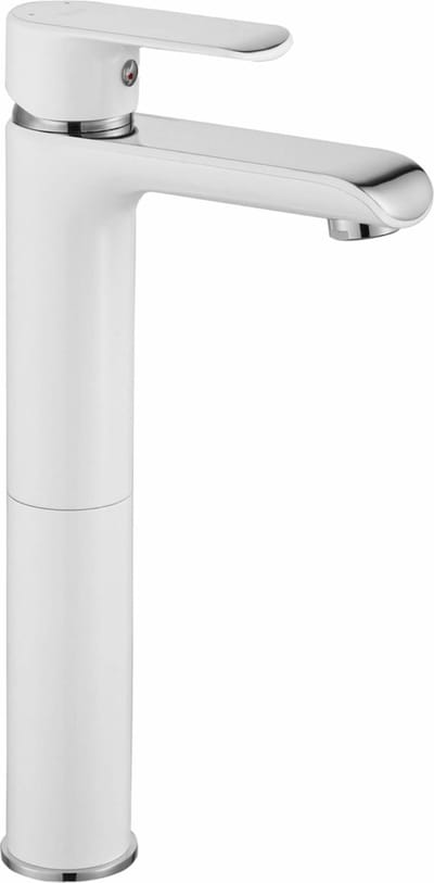 Rea Bloom White/Chrom High - Wastafelkraan - Wit/Chroom