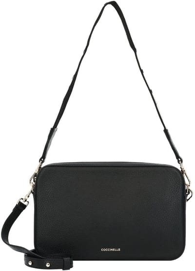COCCINELLE Leren schoudertas Tebe Mini Bag Grained Leather Noir zwart