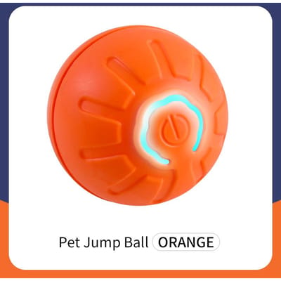 Jouets intelligents pour chiens, balle interactive, boule roulante automatique à rotation automatique à 360 °, jouets pour chiens et chats, fournitures pour animaux de compagnie, jeu d'intérieur orange
