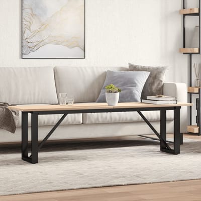 vidaXL - Salontafel - O-frame - 160x40x45 - cm - massief - grenenhout - en - staal