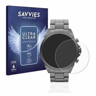 Savvies - Screenprotector voor Fossil Gen 6 (44mm) - Folie Beschermfolie transparant 6 Stuks