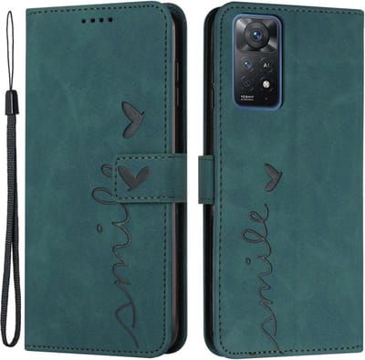 Coverup Hoesje - Geschikt voor Xiaomi Redmi Note 11 Pro 5G Hoesje - Coverup Smile Book Case - Groen