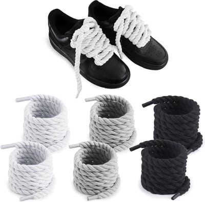 Dikke ronde veters in 3 kleuren, 8mm x 140cm, katoen, ideaal voor sportschoenen en hardloopschoenen, perfect voor DIY-projecten