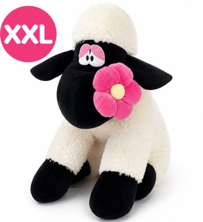 Topknuffels® Schaap met Bloem Zittend Pluche Knuffel XXL 100 cm - Grote Speelgoed Knuffels voor Kinderen Jongens Meisjes - Sheep XL Plush Toy - Boerderij Groot Shaun Dierenknuffel Cadeau