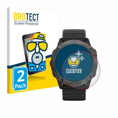 BROTECT - Screenprotector voor Garmin Fenix 6X Pro Solar - Folie Beschermfolie matte 2 Stuks