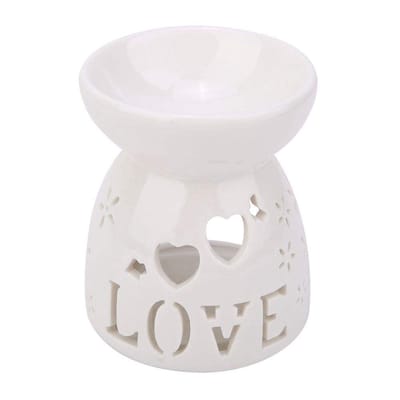 Dailygoods- Oliebrander Keramiek - Nachtlampje - Aromabrander - Decoratief - Draagbaar - 9cm/3,5 inch - Aromatherapiebrander