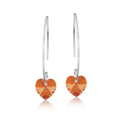 Montebello Oorbellen Liv HZ81 - Swarovski Hart - 925 Zilver Gerhod. - Ø10mm - 35mm