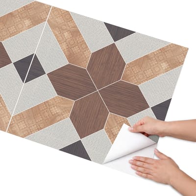 Coloray Meubel Wrap Folie - Bruin Meubelfolie - 65x130 cm - Meubel Wrap Folie Geometrisch patroon - Plakfolie Meubels - Geometrische Meubelfolie - Decoratiefolie Zelfklevend - Slaapkamer decoratie - Achtergronden en patronen