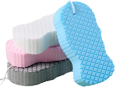Magic Exfoliërende Douche Spons 4-delig – 3D Super Zachte Lichaam & Gezicht Scrubber – Verwijdert Dode Huidcellen, Peeling en Verzorging voor Alle Huidtypes