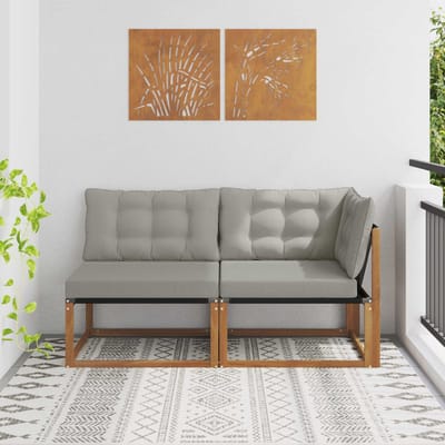 vidaXL - 2 - st - Outdoor - Midden- - en - Hoekbank - Massief - Acacia - Hout - Naturel