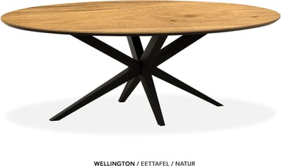 Maxfurn - Ovale eettafel 180x102cm met verjongde rand | Zeer krasvast | Kleur: Natur