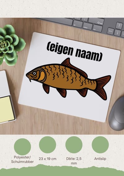 Akyol - vis met eigen naam Muismat - Vis - vissen liefhebbers - iemand die houdt van vissen - verjaardag - cadeau - kado - 23 bij 19 cm