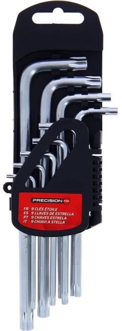 9 Hoekige Stersleutels T10 tot T50 - PRECISION STAAL