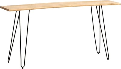 Massief Houten Bureau - Werktafel Laptoptafel - Thuiswerk Kantoor - Unieke Boomrand Natuurlijk - 150x36x75 cm - Acacia Zwart