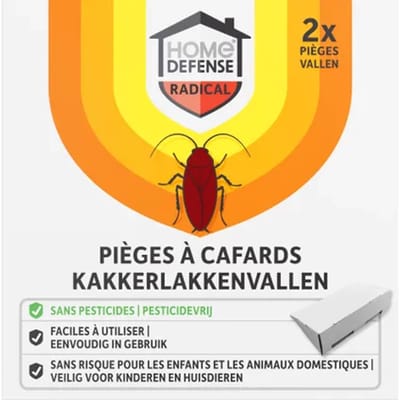 Home Defense - Kakkerlakkenvallen 2 stuks - Effectieve kakkerlakkenbestrijding voor binnen - Veilig voor kinderen en huisdieren - Kakkerlakken bestrijden