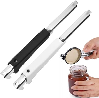 Dailygoody - Blikopener - Handmatige blikopener - Werkbesparend - Zwart en wit - Roestvrijstalen blikopener - Ideaal voor keukens - 2 stuks