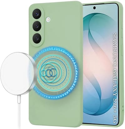 Hoesje geschikt voor Samsung Galaxy S26 Plus - Techsuit Soft Flex Silicone Back Cover - Geschikt voor MagSafe - Mint Green
