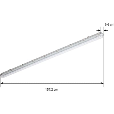 PRIOS vochtbestendige lamp Lior, 157 cm, 1 x T8, G13, IP65, 18W