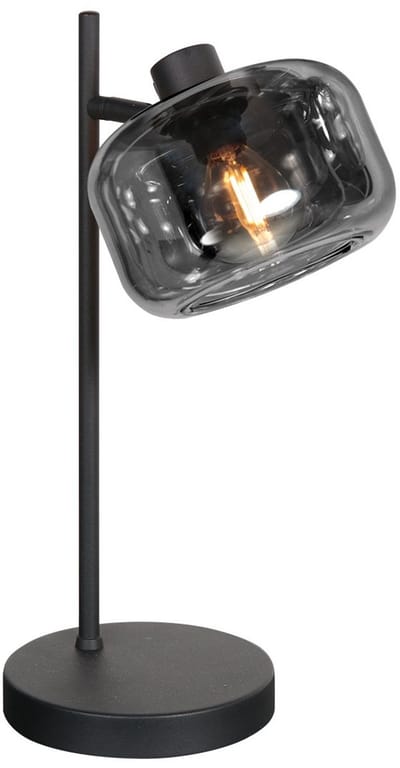Zwarte Tafellamp Tenebris 4212ZW - 39 cm Hoog, Kantelbaar, Stijlvol Design van Mexlite - Materiaal: Glas, Metaal, Elektronica