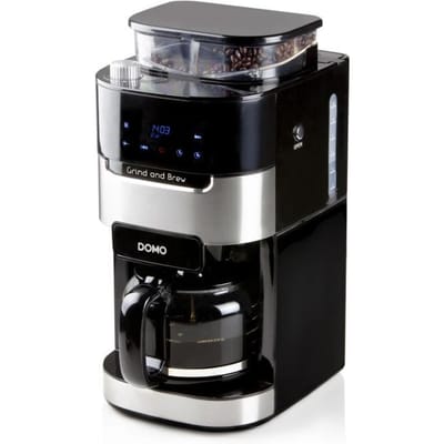 DOMO DO721K Koffiezetapparaat Grind & Brew - Filterkoffie - Geschikt Voor Koffiebonen en Gemalen Koffie - 12 Kopjes - Zwart