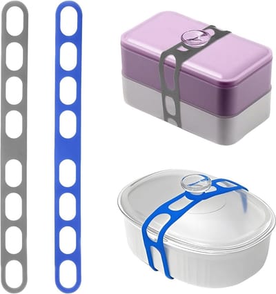Siliconen Bevestigingsband - Potdeksel Fixeerband - Transport Veiligheid - Hittebestendig Scheurvast - 2 stuks 53 cm - Grijs Blauw