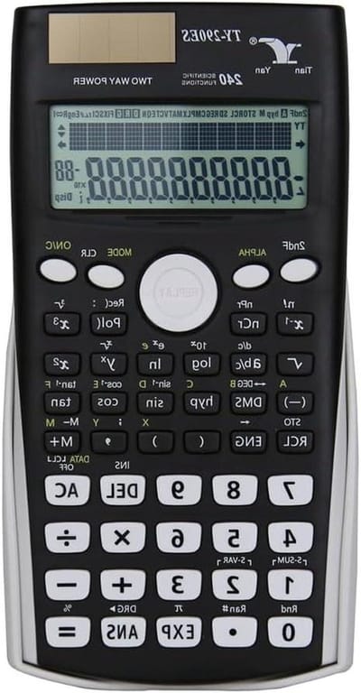 Wetenschappelijke rekenmachine - Wiskundige rekenmachine - Complexe berekeningen - 240 functies - 17 x 8 x 2 cm - Zwart