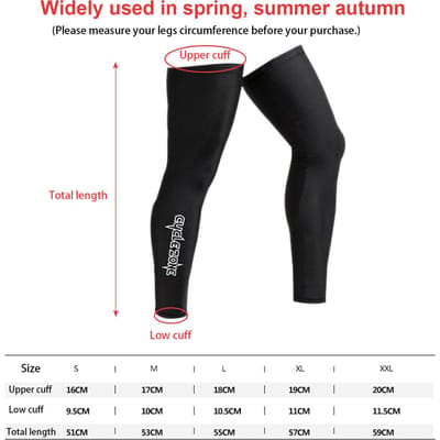 1 Paar Unisex Lange Beenmouwen Zomer Zonbescherming Beenbedekking voor Fietsen Wandelen Hardlopen L