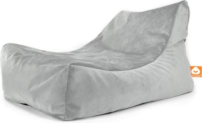 Whoober loungestoel zitzak Bali velvet grijs - zacht en comfortabel - Wasbaar