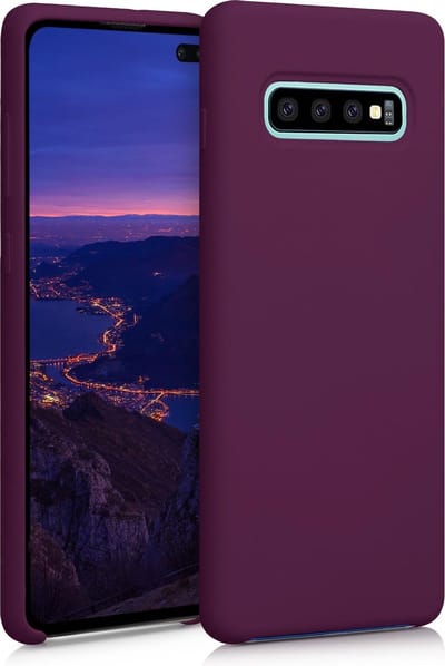kwmobile telefoonhoesje geschikt voor Samsung Galaxy S10 Plus / S10+ - Hoesje met siliconen coating - Smartphone case in bordeaux-violet
