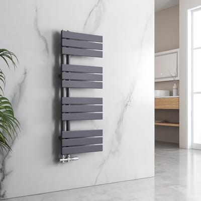 Badkamerradiator met handdoekhouder 1320 x 400 mm - Antraciet 598W