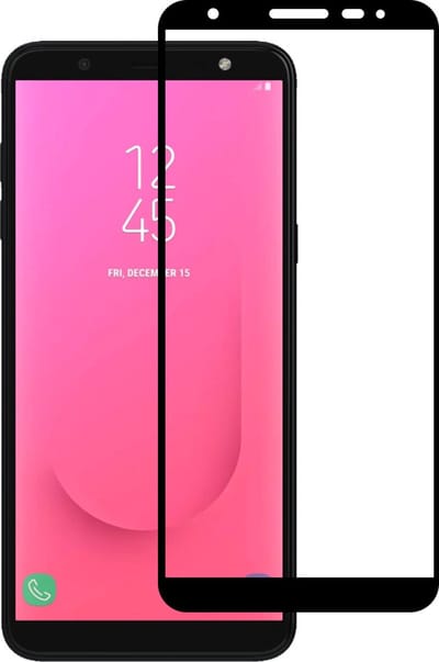 Smartphonica Screenprotector Geschikt voor Samsung Galaxy J8 2018 - Full Cover Tempered Glass with Round Edge - Gehard glas met Afgeronde Hoeken geschikt voor Samsung Galaxy J8 2018
