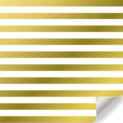 Papierrol Cadeaupapier – Streep Goud/Wit – 50 cm x 100 m – Tijdloos Gestreept Inpakpapier – Duurzaam & Recyclebaar
