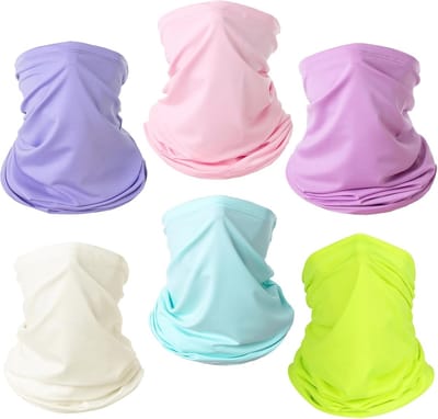 Set van 6 Ademend Bandana Mondkapjes voor Buiten, Wasbaar, Herbruikbaar, Koelend, Bescherming tegen Stof en Wind