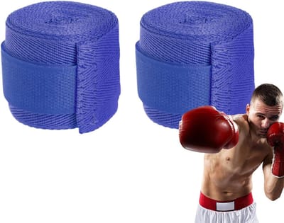 Boksen Handzwachtels - Polsbescherming Wanten - Vechtsport Training - Consistente Elasticiteit - 1 Aantal - Blauw