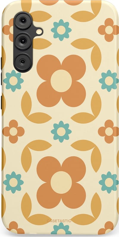Casetastic hoesje geschikt voor Samsung Galaxy A34 (2023) 5G - Dubbellaagse bescherming - Retro verlangen - Fashion Case - Crème Perzik Goud
