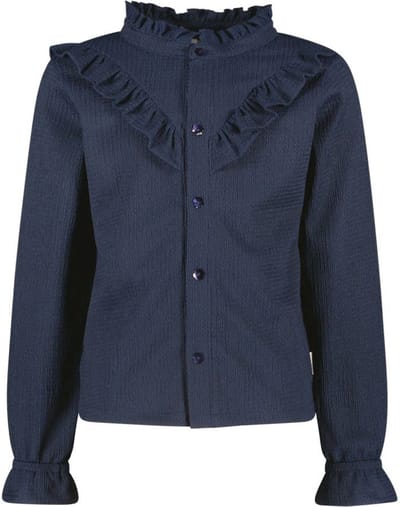 B.Nosy Meisjes blouse - Beau - Navy blauw