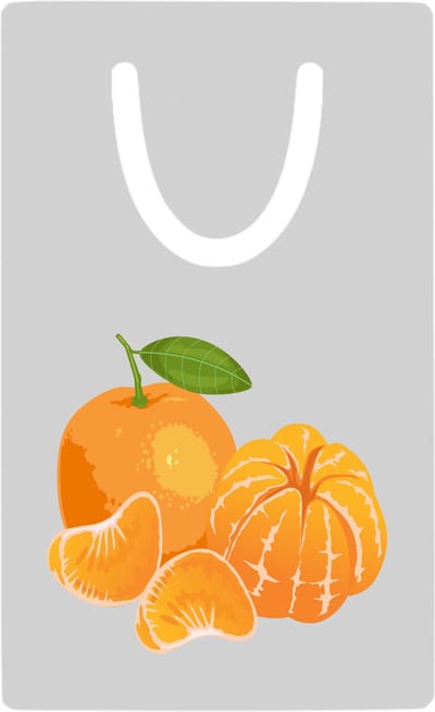 Hacebo® - Mandarijn metalen boekenlegger - Fruitschaal - fruit liefhebbers - Citrusvrucht - fruit - gezond eten Bladwijzer boekenleggers - 7.6 cm x 5cm